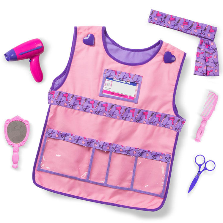 Hairdresser Costume Child Deal With Long Hair While Exercising Point 2 X Child Childrens Costume Hair Stylists Hairdresser 90 120 Cm 4847 Kids Boys Girls Melissa Doug