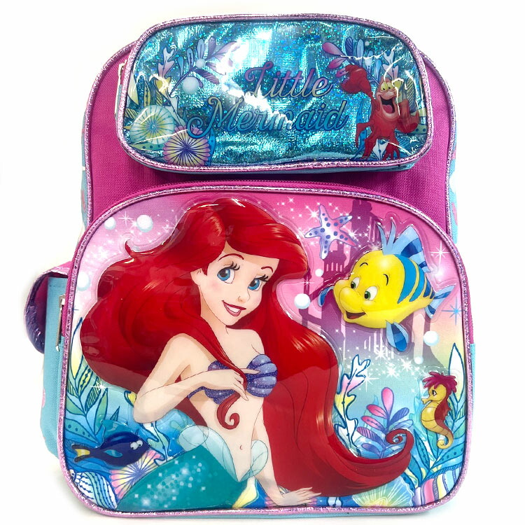 リュックサック ディズニー リトルマーメイド アリエル Mサイズ ブルー 女の子 リュック 子供用 キッズ バックパック 遠足 通園 子供画像