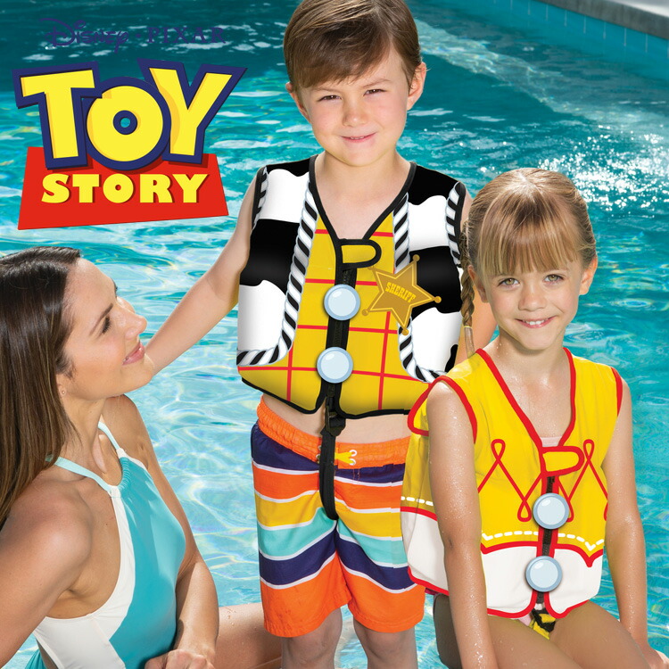 Rakuten 子供用 スイムベスト トイストーリー ウッディ 2歳から フローティングベスト 浮き具 幼児 ライフジャケット Swimways Qdtek Vn