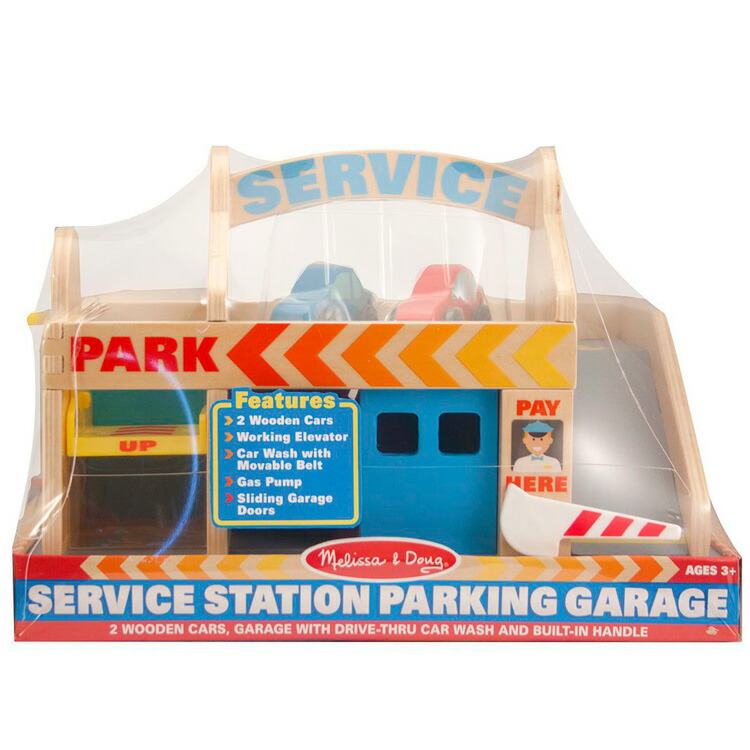 melissa and doug wooden car garage