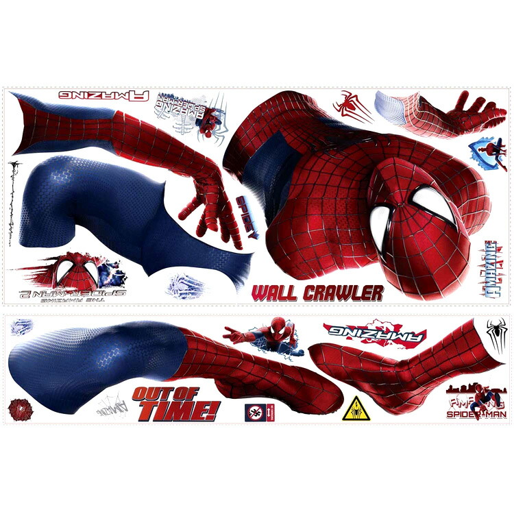 楽天市場 決算セール半額商品 ウォールステッカー Roommates マーベル スパイダーマン ジャイアント 張って剥がせる ウォールシール 子供部屋 壁紙 キッズ ベビー用品 パラニーニョ