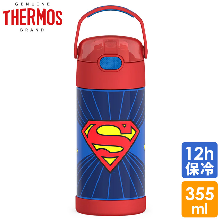 【1月20日限定◆ポイント3倍】サーモス ステンレス ストロー 水筒 ステンレス水筒 スーパーマン ストロー 350ml THERMOS キャラクター 子供画像