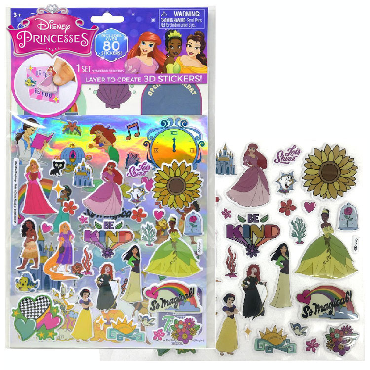 楽天市場】ディズニープリンセス ステッカー シール 4シート 72個入り