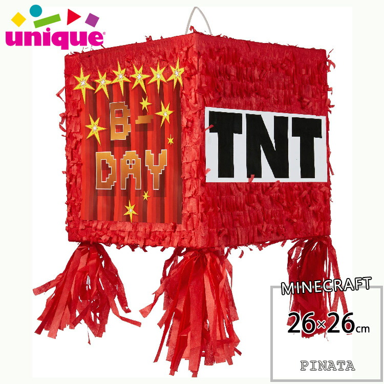 【マラソン限定◆POINT3倍】ピニャータ マインクラフト TNT デコレーション デコ 26cm 誕生日 くす玉 飾り付け 誕生日飾り付け 室内装飾 バースデー キャラクター Minecraft