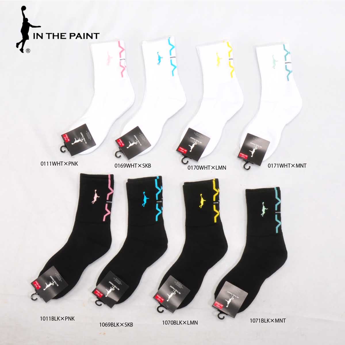 IN THE ITP ITP860B PAINT PANEL SOCKS インザペイント ショートソックス バスケットソックス 厚手生地 【日本産】  PAINT