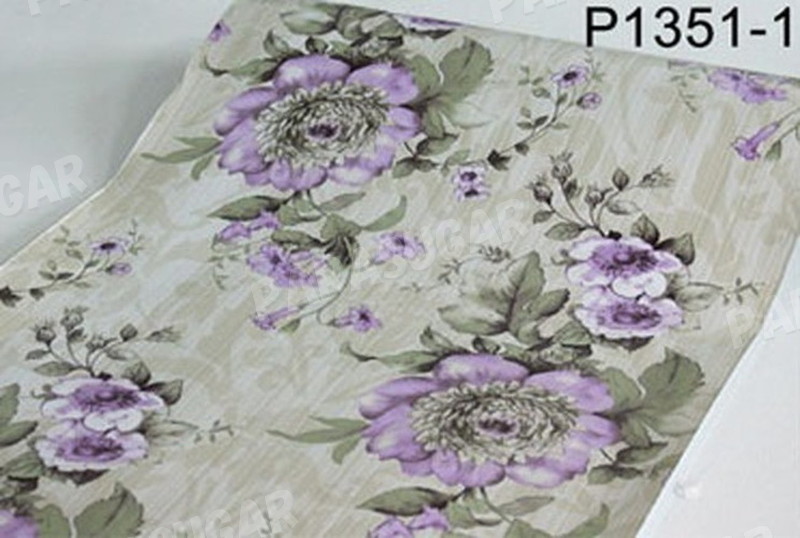 50m P1351 1 紫 フラワー 花柄 パターン 壁紙 シール リフォーム 多用途 ウォールステッカー はがせる リメイクシート Gulbaan Com