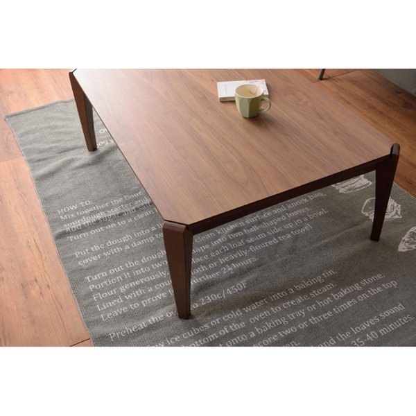 高品質】 コタツテーブル 天然木化粧繊維板 ウォルナット 天然木