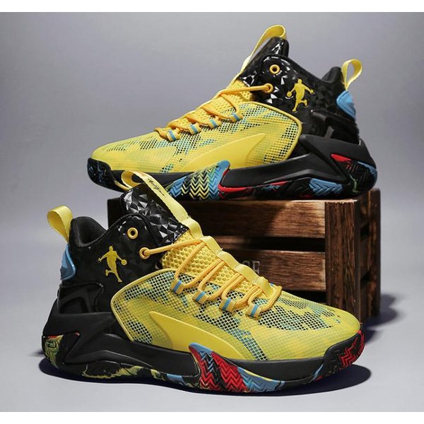 メンズ スニーカー イエロー 靴 シューズ 防滑 バスケットシューズ 通勤 通学 旅行 楽天カード分割