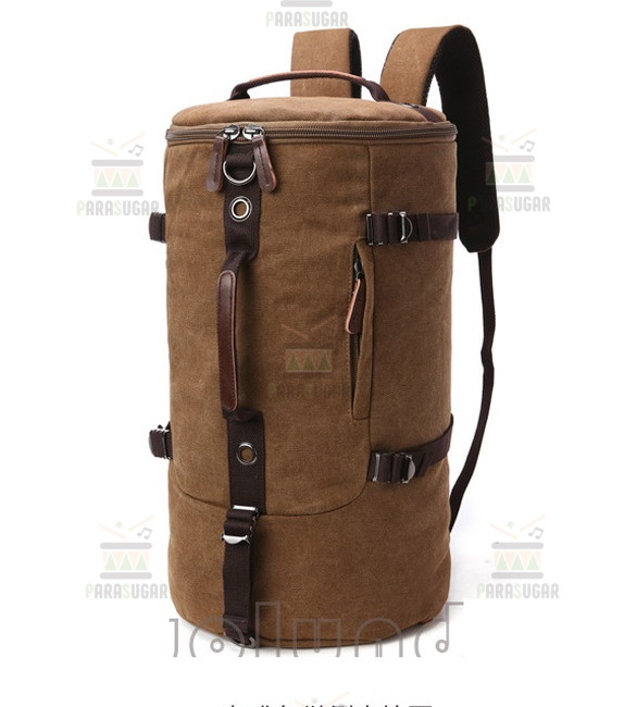 1485円 新作 大人気 シンプルデザイン 3way バッグ ブラウン キャンバス フライトバッグ ボストンバッグ ハンドバッグ 小旅行 通学 出張