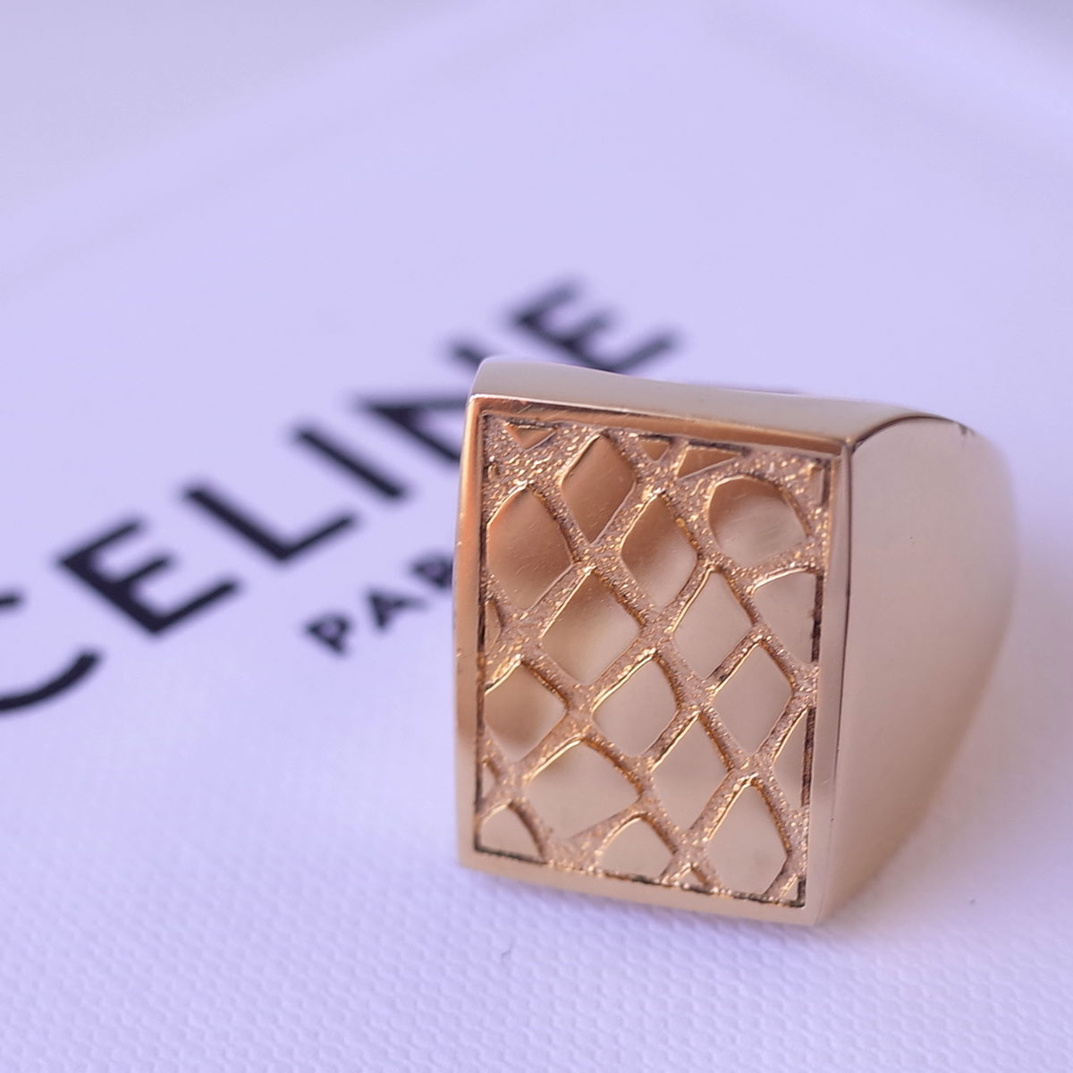【新品】CELINE セリーヌ スクエア リング 52 新品】CELINE セリーヌ スクエア リング 52Ω