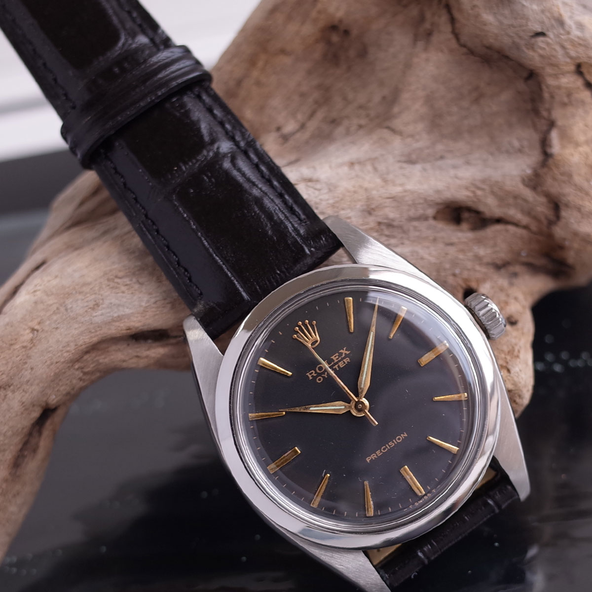 ロレックス 6426 オイスタープレシジョン 1963年 SS リダンダイヤル ブラック メンズ 手巻 腕時計 ROLEX アンティーク  OH済1年保証 | ブランドショップパリノ