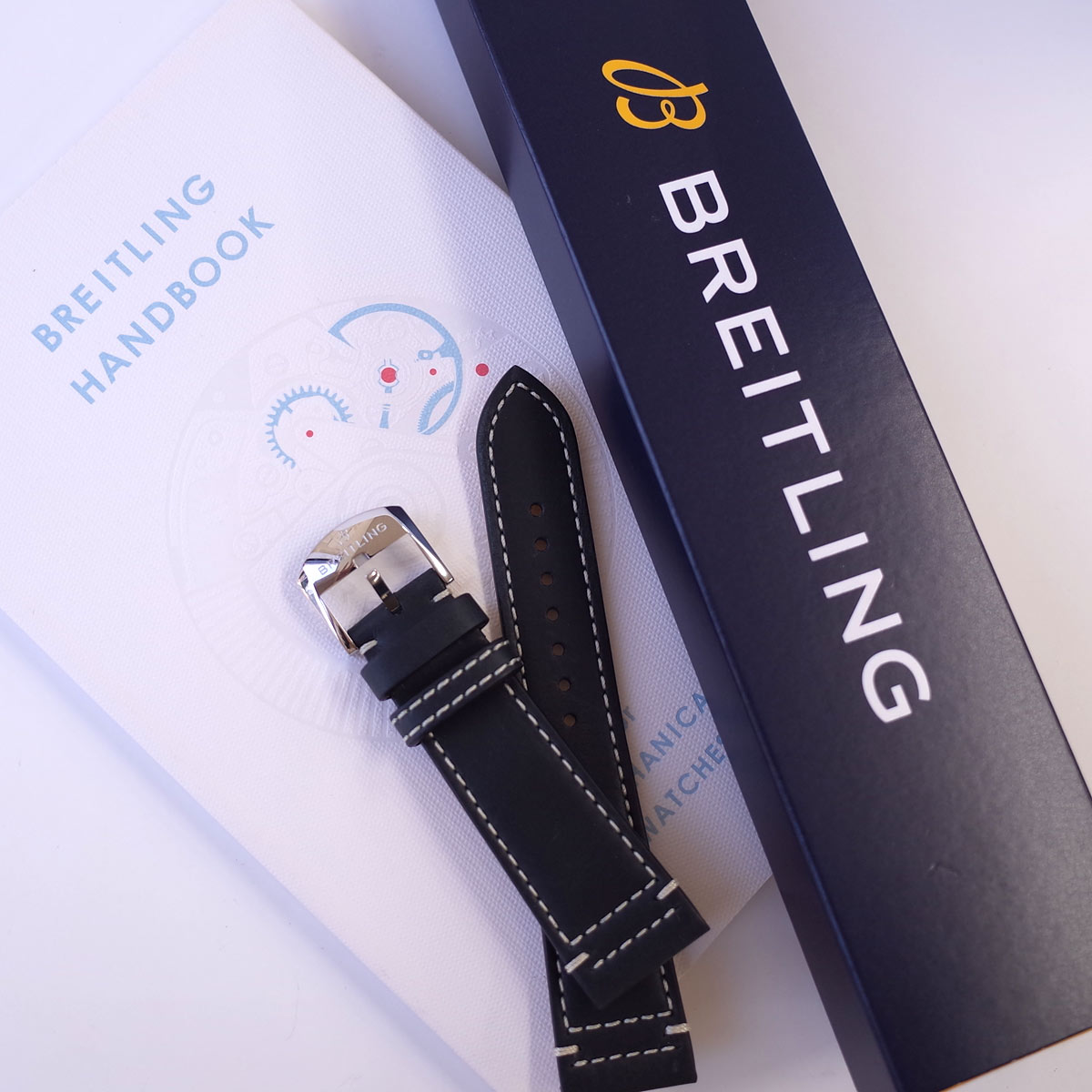 Breitling レザーベルト ブラック Black Novo Nappa Calfskin Leather Strap - 22 435X | Breitling