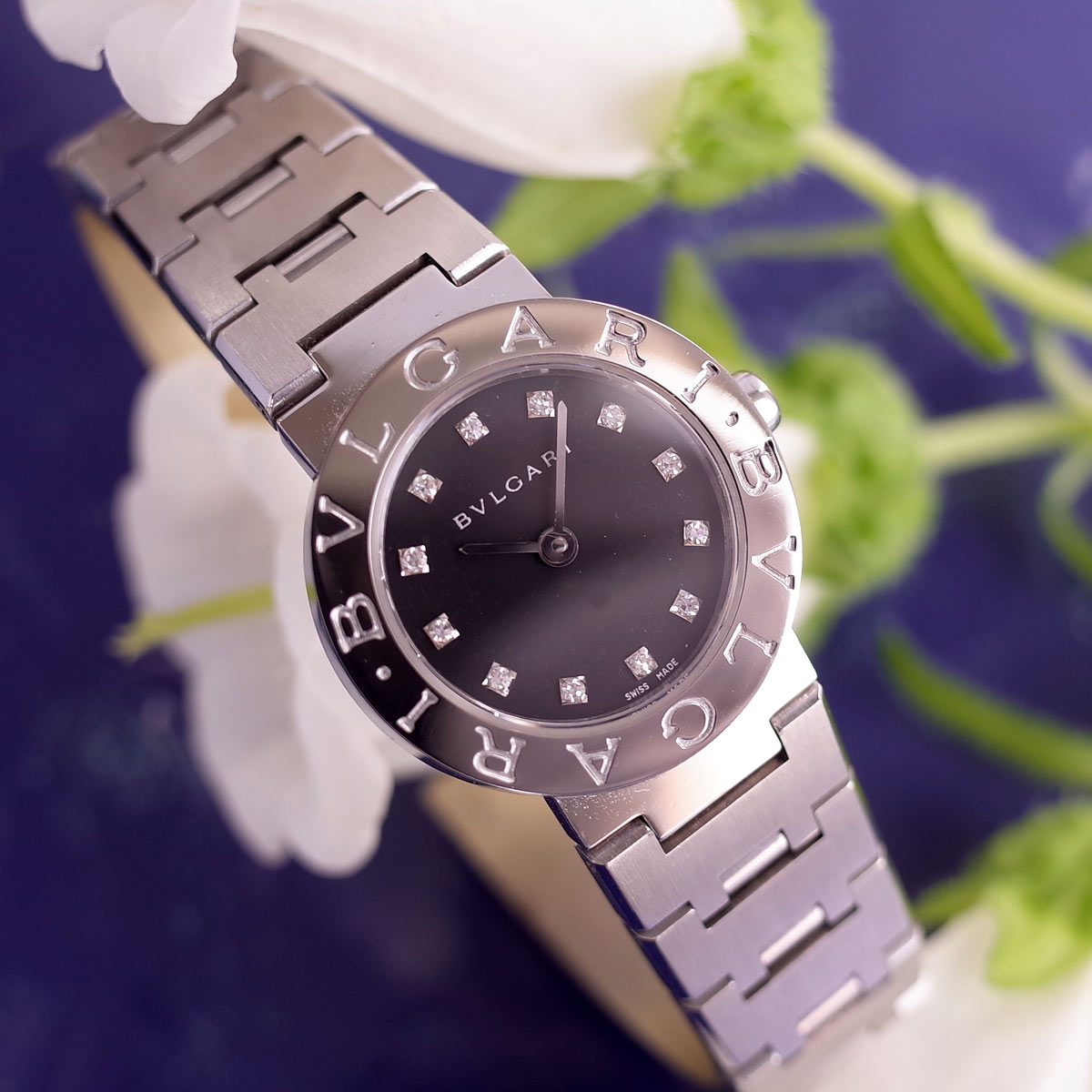 楽天市場】BVLGARI ブルガリブルガリ BB23SS ブラック 12PD ダイヤ 