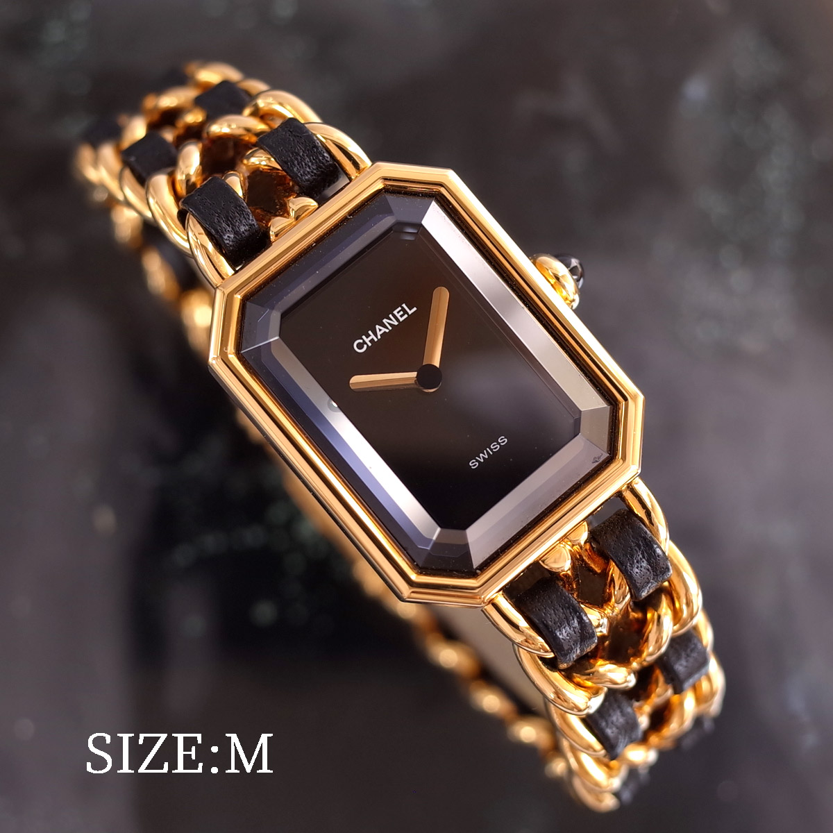 T080 シャネル プルミエールM H0001 GP×レザー クォーツ シャネル CHANEL プルミエール Lサイズ H0001 腕時計 GP レザー
