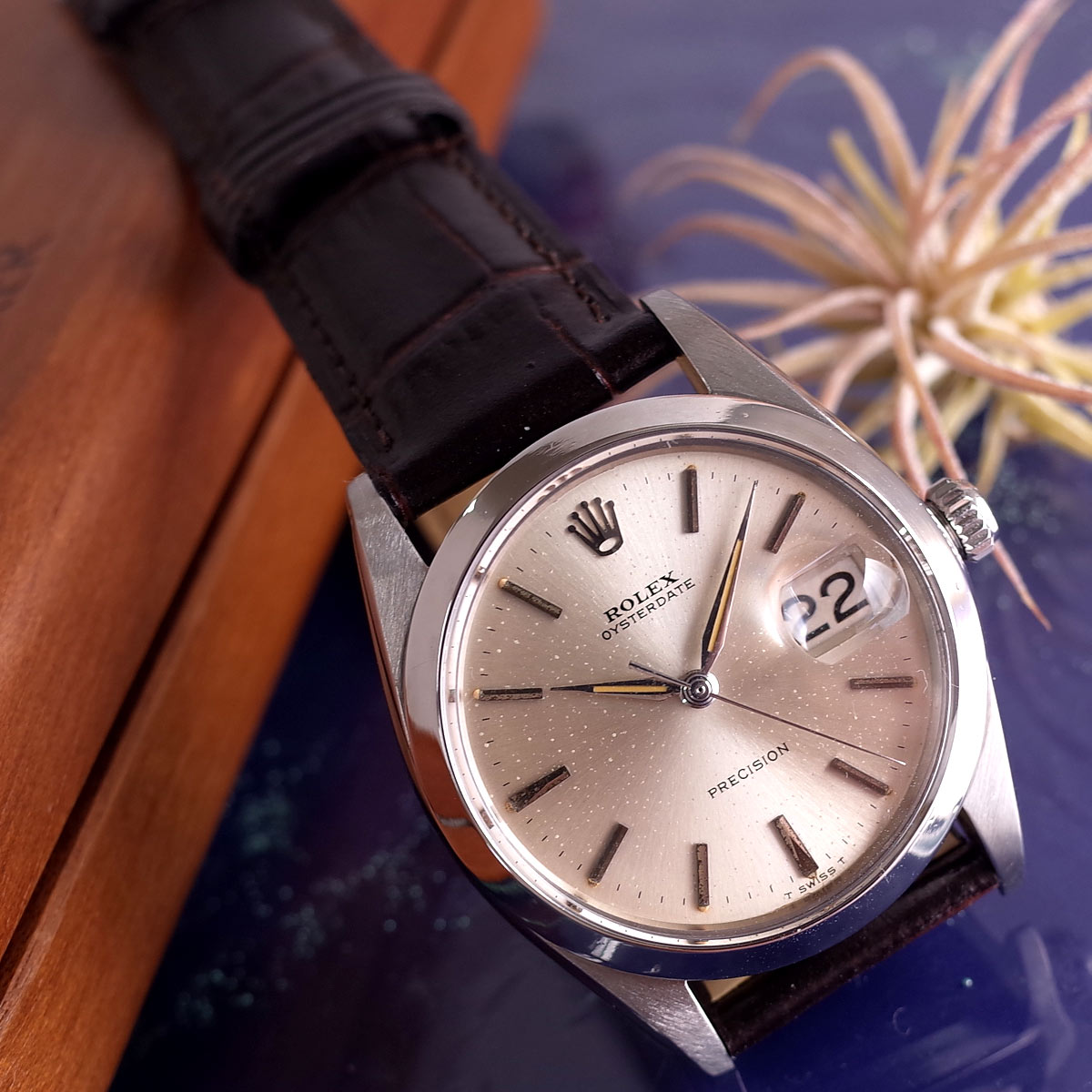 ロレックス 6694 1964年 アンティーク オイスターデイト アルファ針 SS 手巻 新品胴締め ウオッチ ROLEX OH済1年引き受ける
