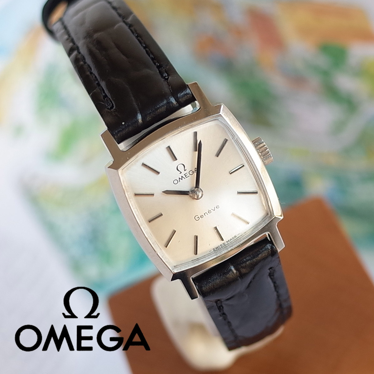楽天市場 素敵 オメガ ジュネーブ アンティークウオッチ 70 ｓ スクエア 純正尾錠 新品革ベルト レディース 腕時計 1年保証 Oｈ済 中古 ブランドショップパリノ