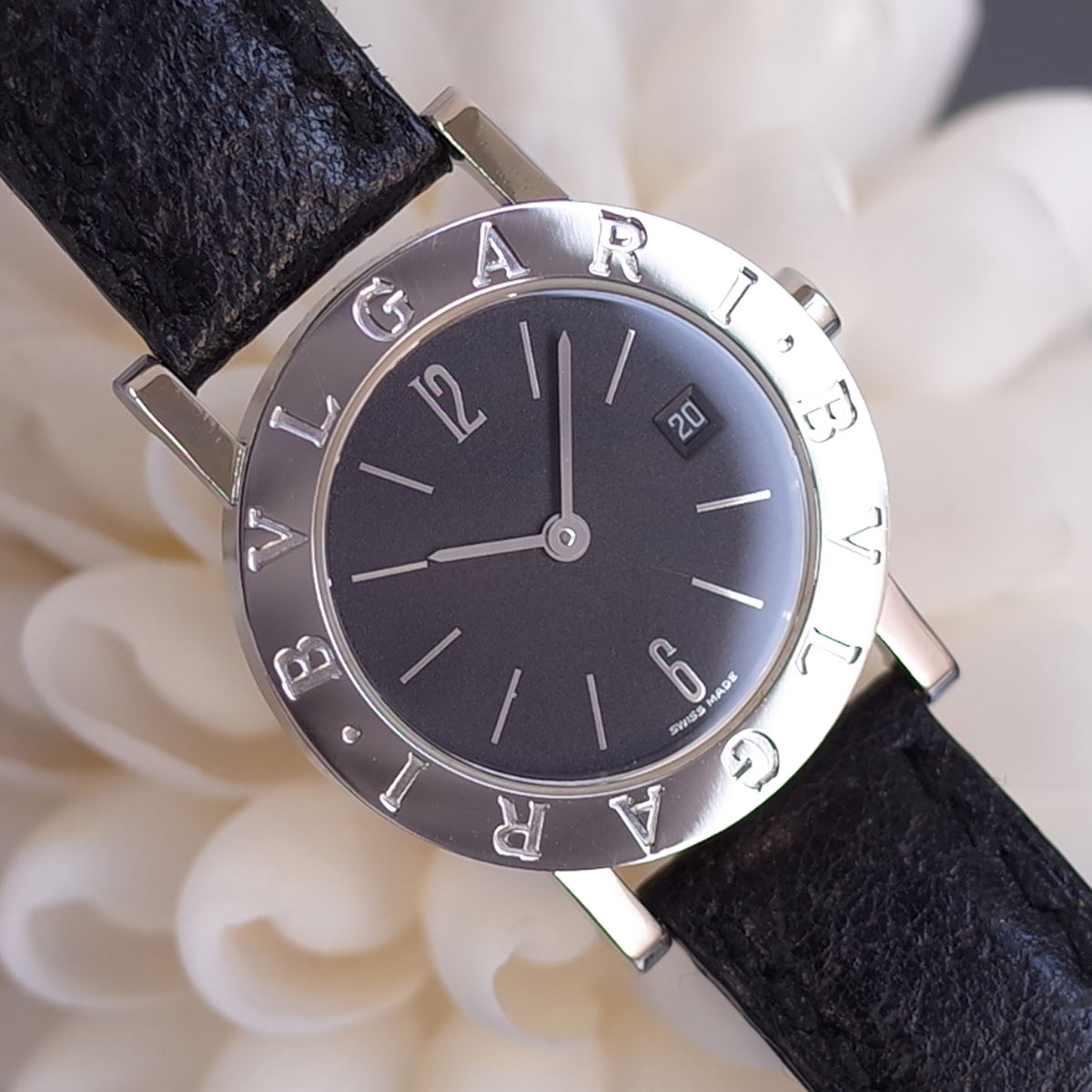 楽天市場】ブルガリ クアドラード SQ22SS 黒文字盤 スクエア