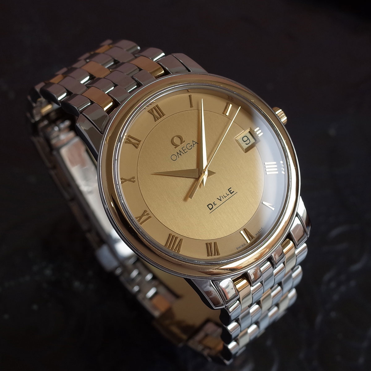 楽天市場】美品 オメガ デビル プレステージ 750YG K18 4100.15