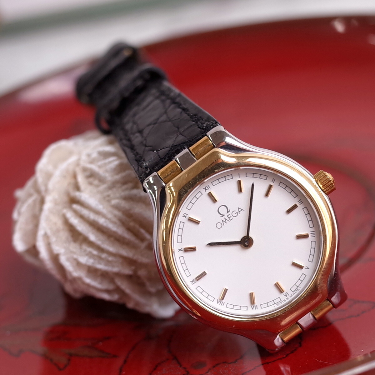 楽天市場】訳有 オメガ デビル 195.2378 K18YG/SS コンビ アイボリー