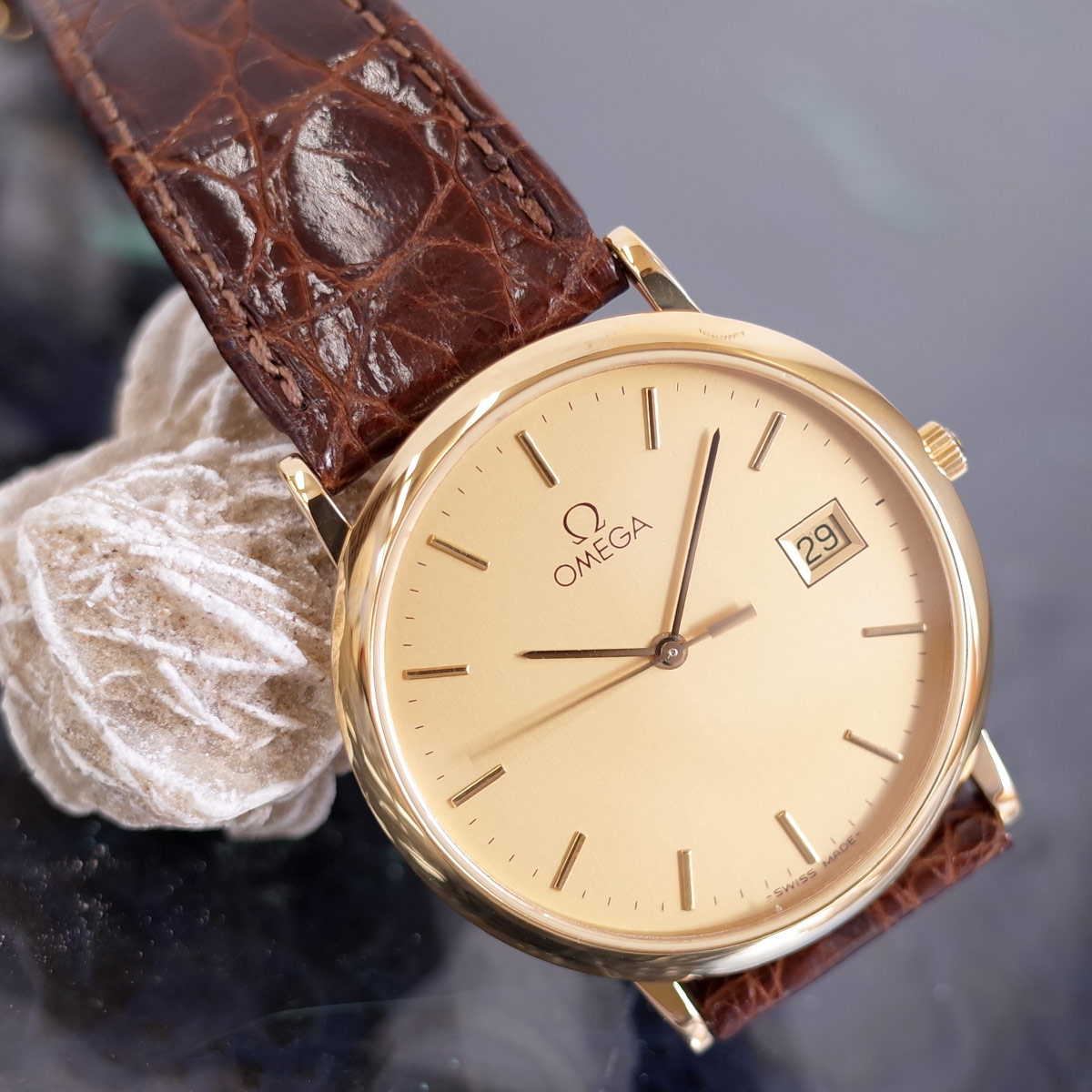 楽天市場】訳有 オメガ デビル 195.2378 K18YG/SS コンビ アイボリー