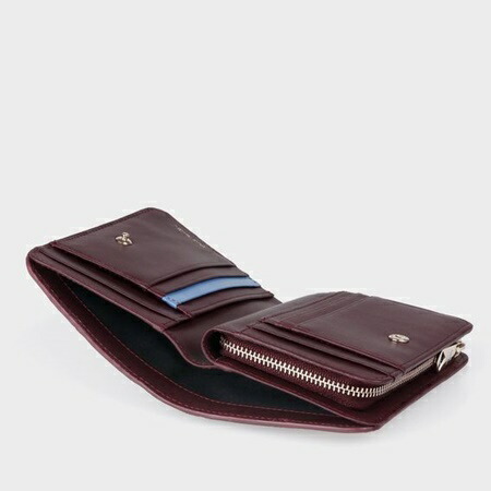 半額品 ポールスミス 折財布 2つ折り財布 バイカラーブロック バーガンディー Paul Smith 超激安 Natunakab Go Id
