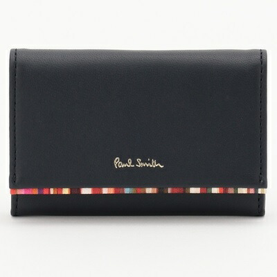ポールスミス 名刺入れ クロスオーバーストライプトリム ネイビー Paul Smith ポールスミス 名刺入れ クロスオーバーストライプトリム ネイビー Paul Smith