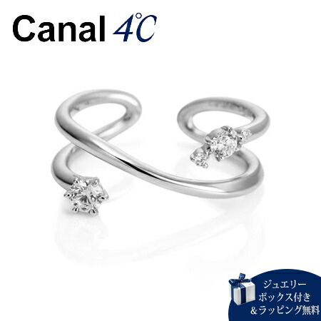 大人気!! Canal 4℃ キュービックジルコニア 2連風 リングカフ 大人気!! Canal 4℃ キュービックジルコニア 2連風 リングカフ