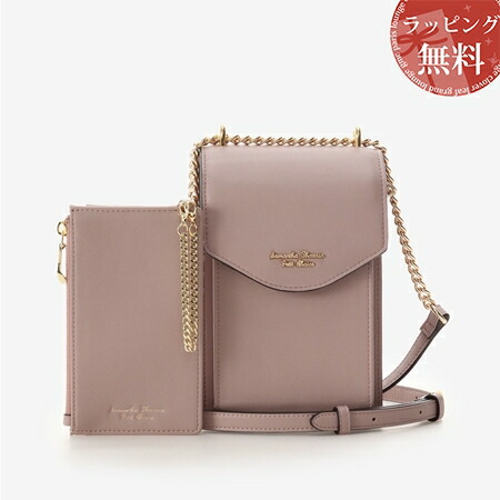 サマンサタバサプチチョイス Samantha Thavasa Petit Choice 財布 モバイルケース プリーツデザイン 財布付きスマホショルダー ピンク