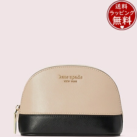 ケイトスペードkatespadeポーチスペンサースモールドームコスメティックケースWARMBEIGE/BLACK