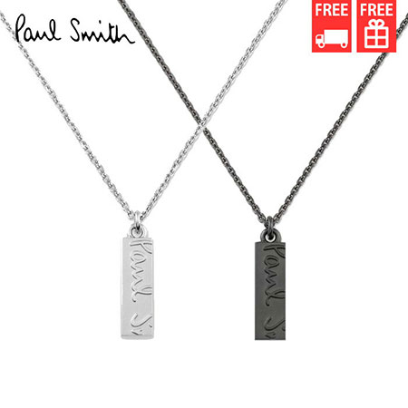 新品同様 ポールスミス ネックレス フレームロゴ ブラック Paul Smith ネックレス