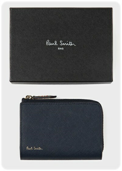 ポールスミス キーケース ジップストローグレイン ネイビー Paul Smith 