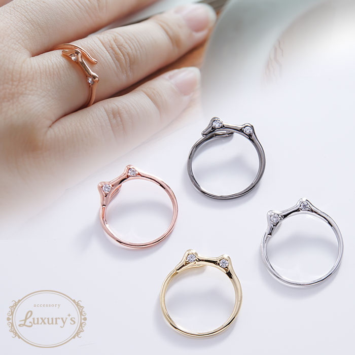 楽天市場】【期間限定50%OFF！】リング 指輪 フリーサイズ 猫耳 ネコ