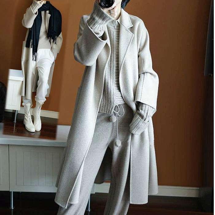 楽天市場】上品ロングコート ウール100% リバーコート ダブルフェイス