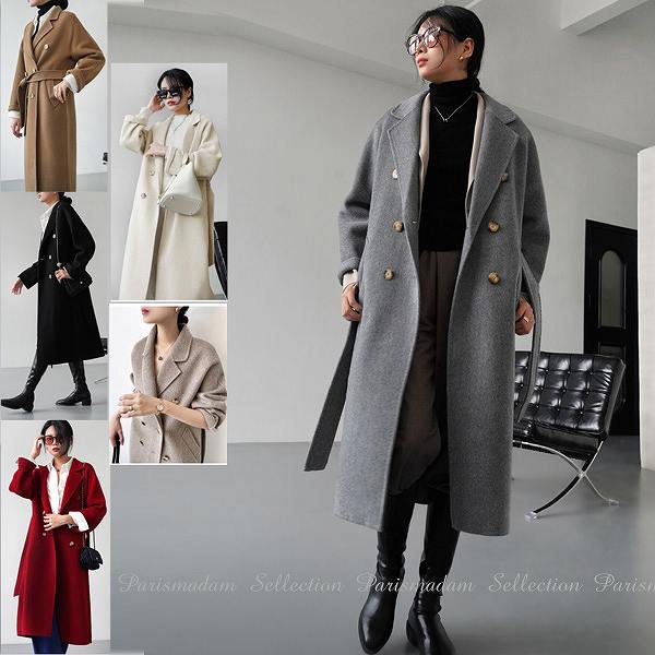 楽天市場】上品ロングコート ウール リバーコート オフホワイト