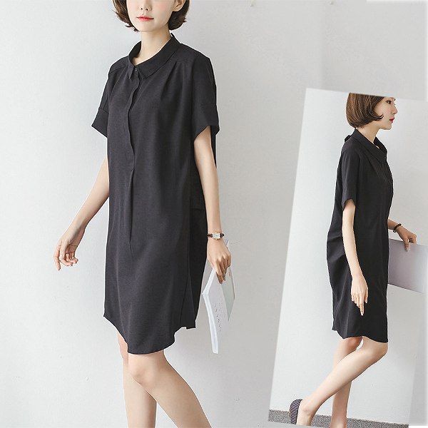 期間限定送料無料 バックのリボンがキュート ブラックエレガンスワンピース ストレート シャツワンピース ｓ ｘｘｘｘｌ ４ｌ クリックポストで送料無料 Op 1803 25 Www Neetpmt Com