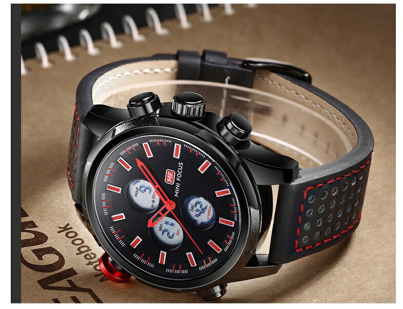 楽天市場 Mini Focus メンズ 男性用 腕時計 時計 スポーツ 多機能 アラーム 週間 欧米 海外人気 ミリタリーマルチ クォーツ カレンダー Mf0066g Parisrose