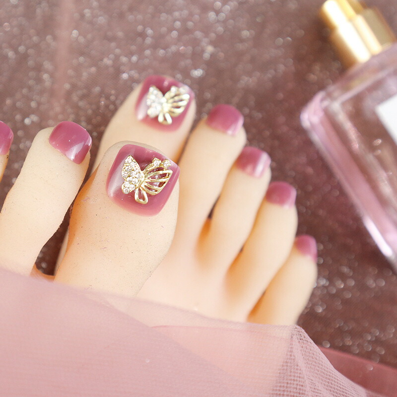 フット ネイルチップ 24枚入 Diyネイル飾り かわいい シンプル デコネイルコレクション ネイル用品 原宿 和装 和風 夢幻 足付け爪 足用 く日はお得 足用