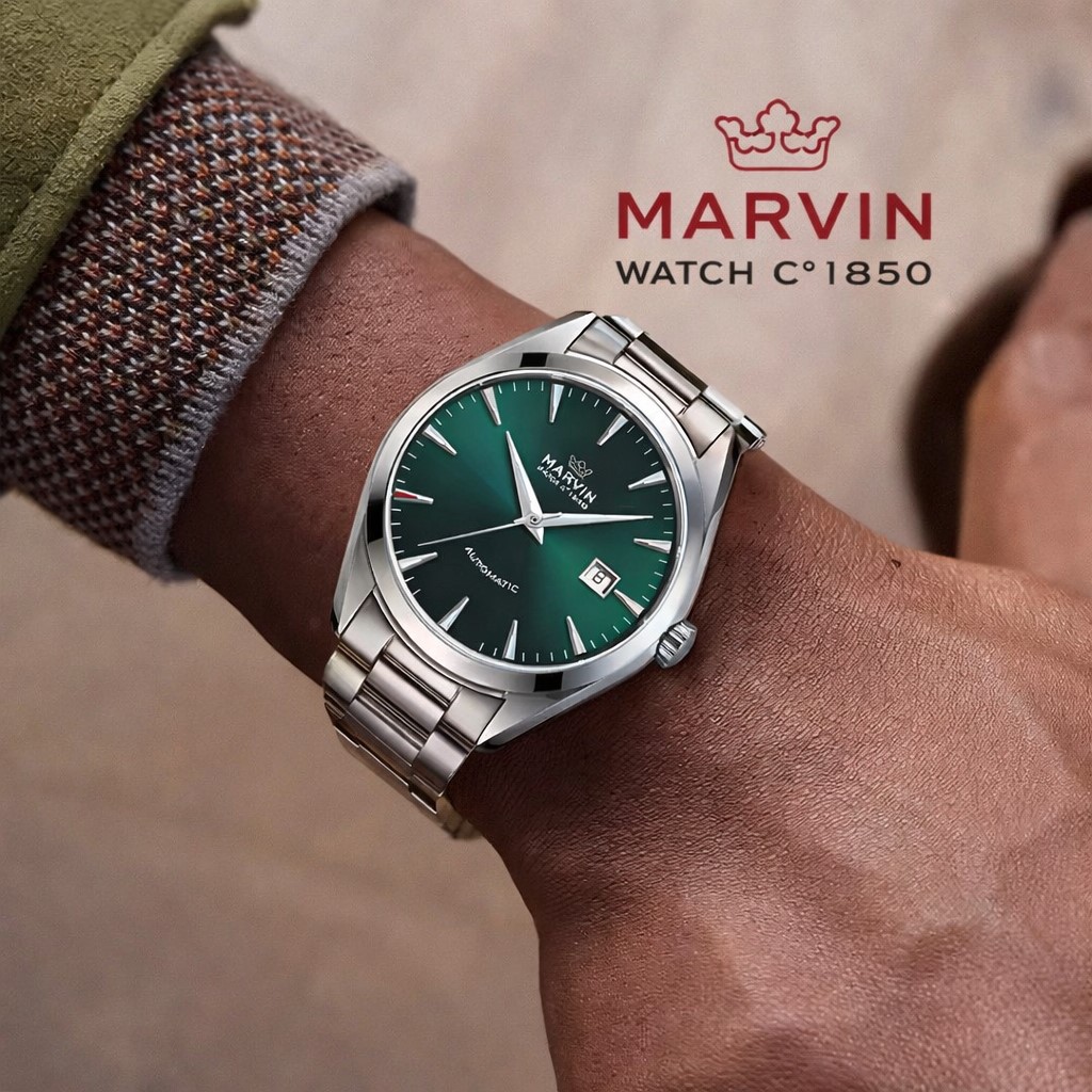 【MARVIN】ウオッチ メンズ マーヴィン 自動小銃一巻き 緑であること文字盤 ステンレス鋼胴締め スイス連邦製 自動小銃 逢い引き見せびらかす 分かりやすい 飛び切り感 商行為 心地好い