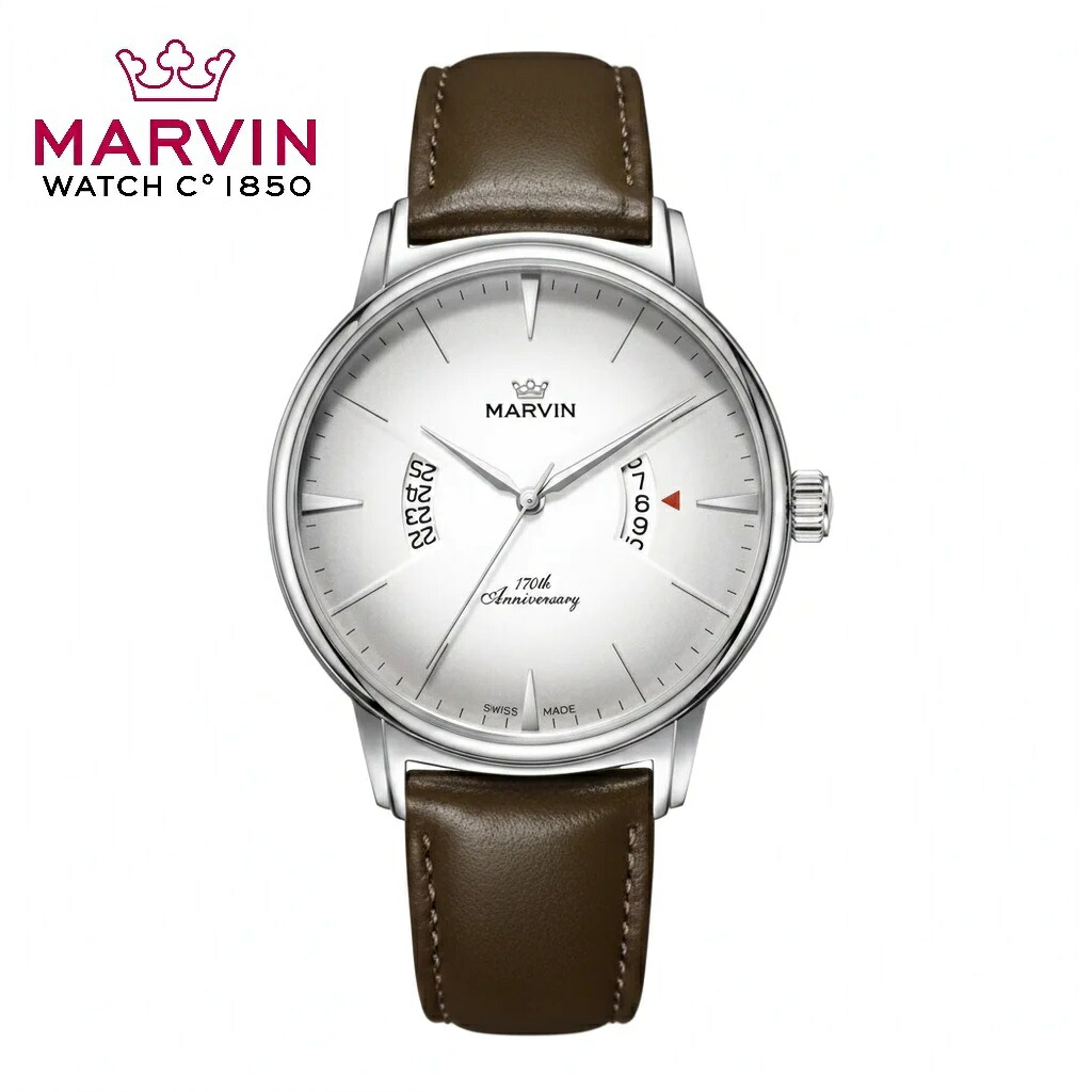 【定め事品】Marvin マーヴィン  M036.13.21.88 メンズ ウオッチ  石英時辰儀 スイス連邦製 社会的運動 雨合羽 ブランド名  寄せあわせ