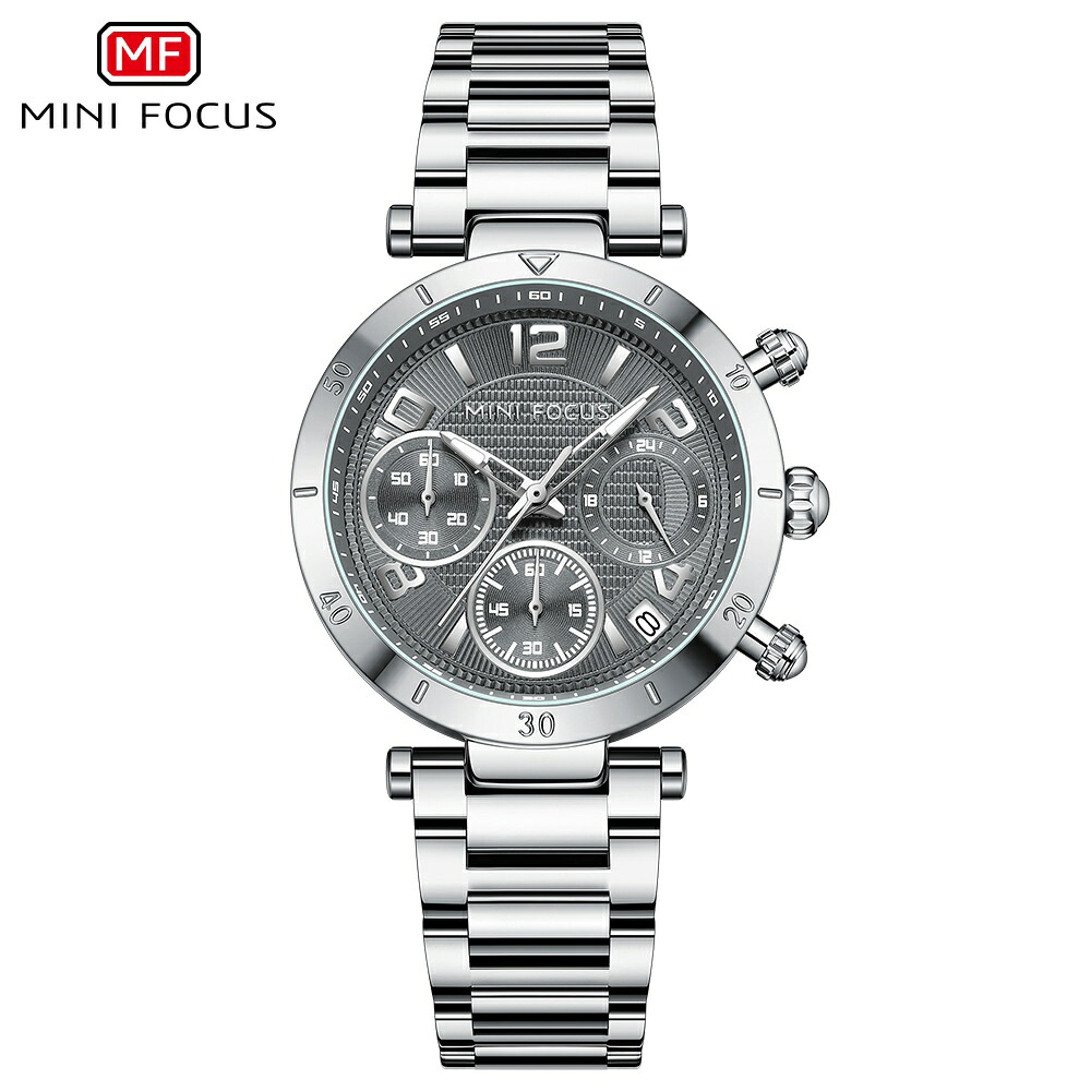 【国内正規代理店】MINIFOCUS MF0307Lミニフォーカス クォーツ 電池式 クロノグラフ レディース腕時計 女性用 時計 クォーツ ファッション 海外人気 欧米 防水 ステンレスベルト プレゼント ギフト お祝い 誕生日 母の日 かっこいい 成人式 クリスマス 彼女｜parisrose