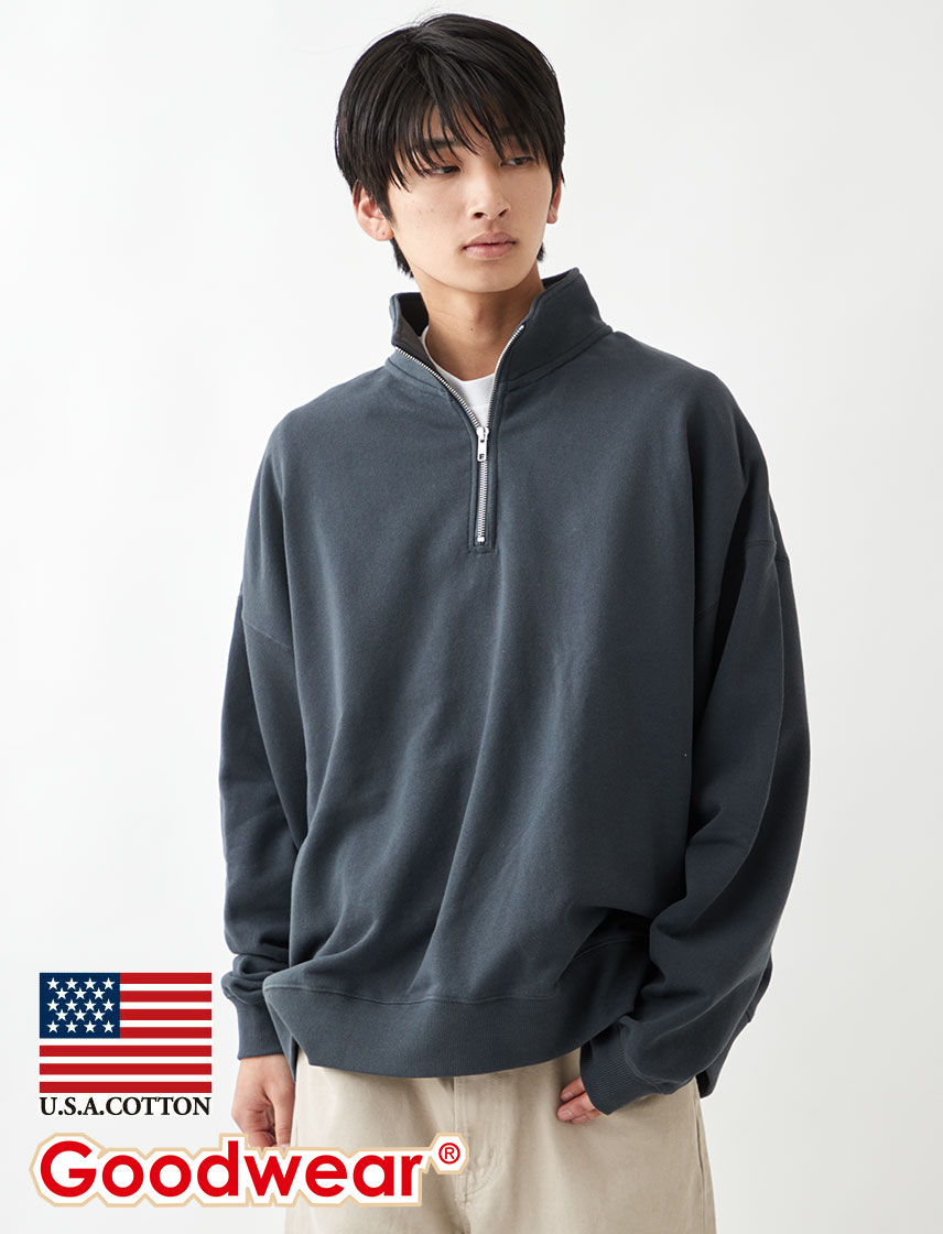 楽天市場】【公式】 Goodwear スーパービッグ ハーフジップ トレーナー