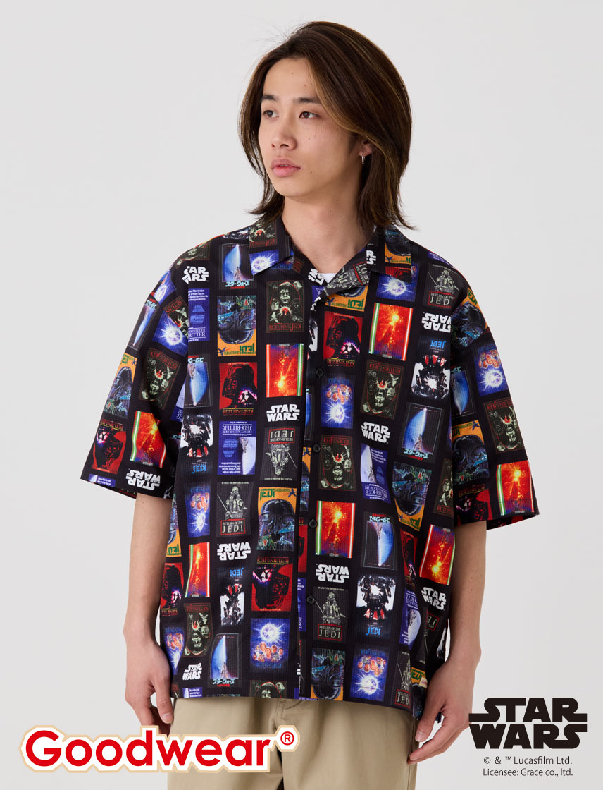 【公式】 Goodwear グッドウェアSTAR WARS 総柄オープンカラーシャツ メンズ レディース 8,591円