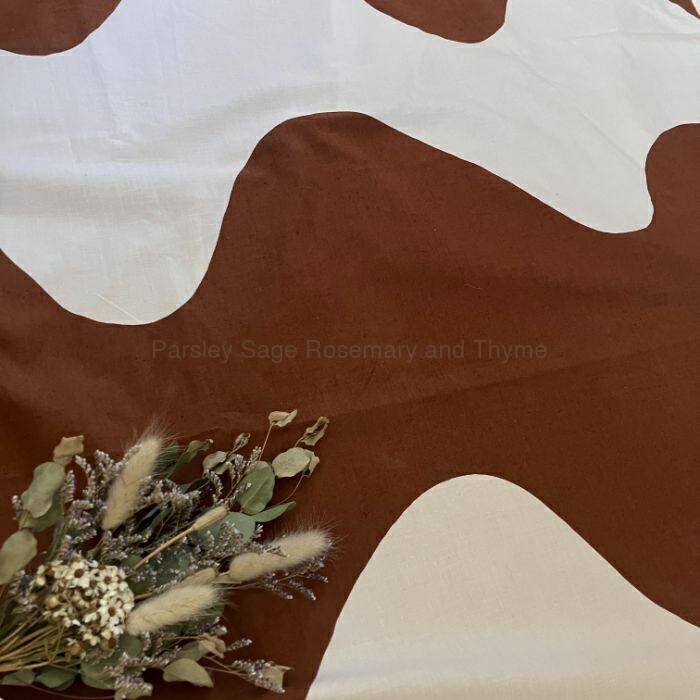 【USED】marimekko LOKKI 布切れ 196×130  赤銅色 ヴィンテージクロス 差し交わす マリメッコ ロッキ【外国で直輸入USED品】