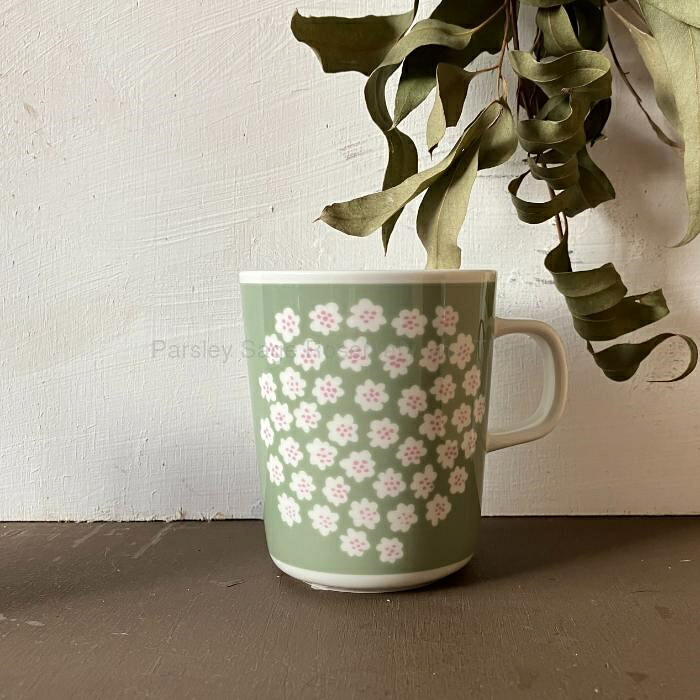marimekko puketti コップ ペールグリーン マリメッコ プケッティ 小花 花 若草 フィンランド 250ml フィンランド 瀬戸もの 食器 一覧表お召しもの 優勝杯 水呑み 御厨子所 廃盤