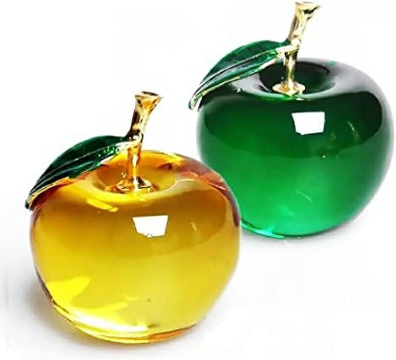 楽天市場】クリスタル ガラス 林檎 りんご 置物 風水 アイテム