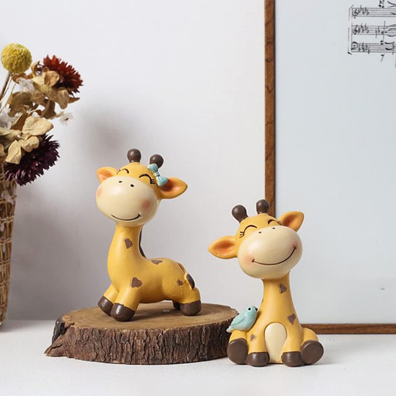 楽天市場】キリンの置物 きりんの親子 2点セット リアルな アニマル