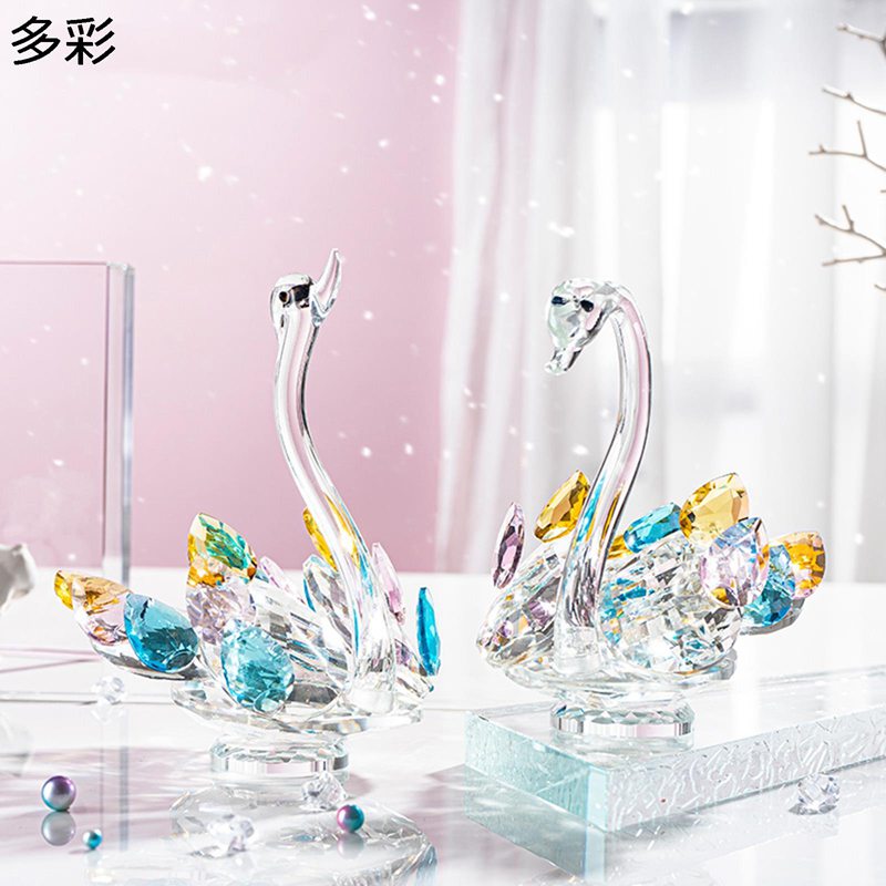 ガラス　オブジェ 楽天市場】白鳥 ペアスワン オブジェ ツイン ダイヤモンド スワン
