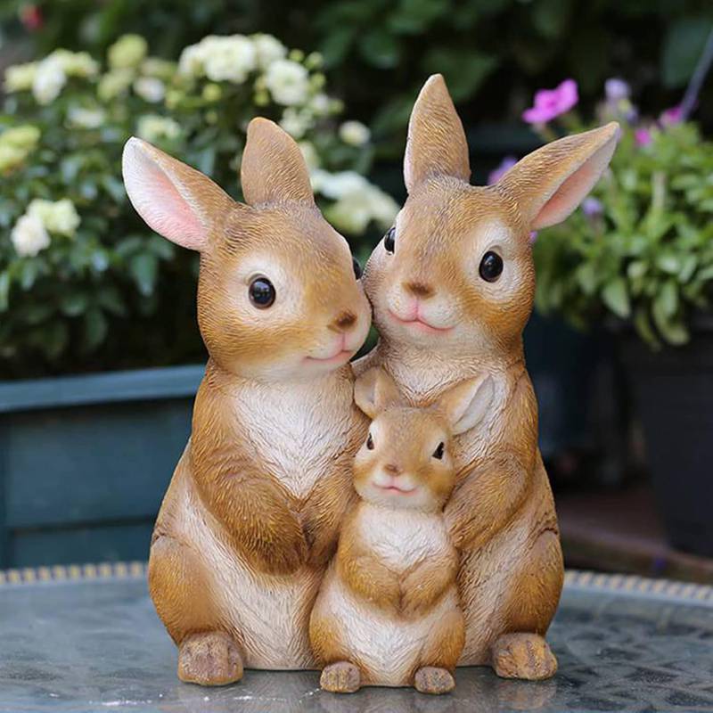 うさぎ　置き物　４点セット うさぎ 置物 リアル ラビットファミリー 4種セット 動物オブジェ