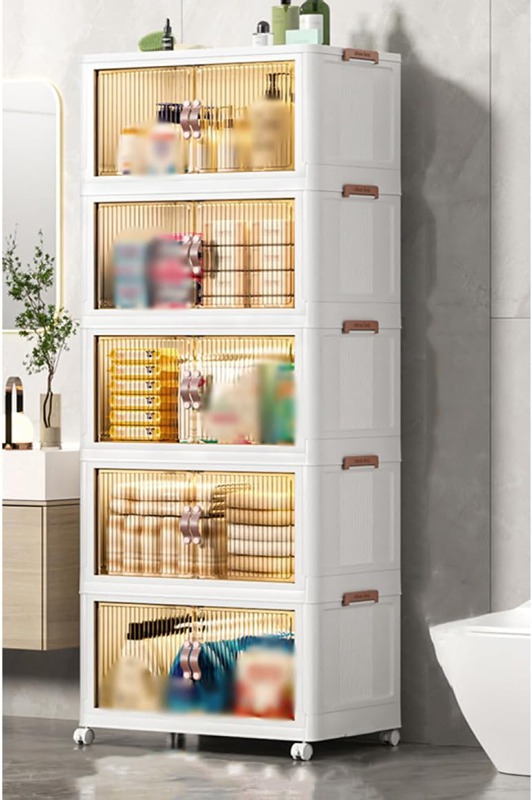 楽天市場】収納ボックス 折りたたみ 扉付き キャスター付き 透明 頑丈