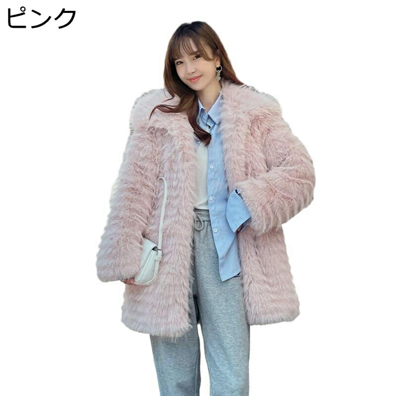 楽天市場】ファーコート レディース ボアジャケット 折り襟 ふわふわ